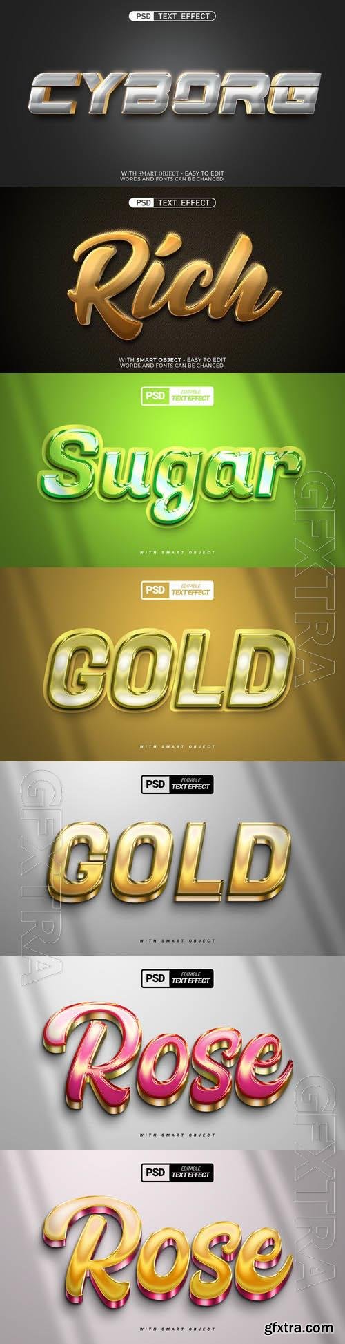 Psd style text effect editable set vol 466