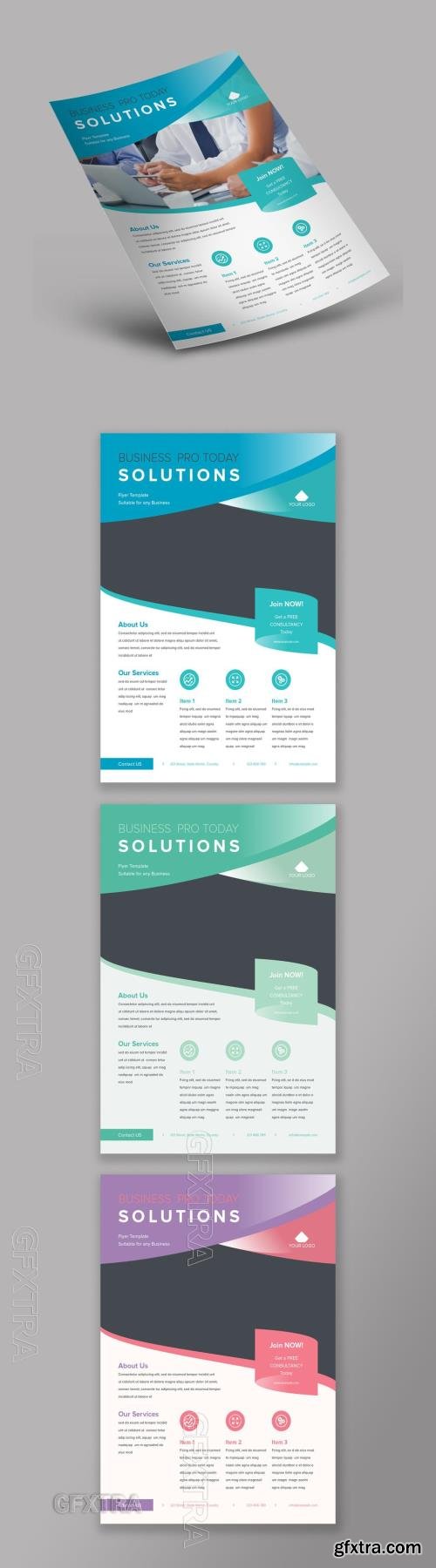 Business Flyer Layout with Gradients 218806929