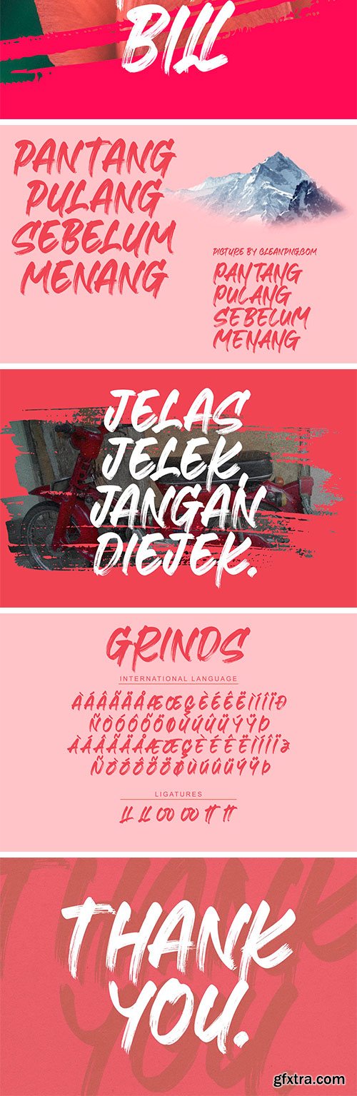 Grinds - Display Brush Font