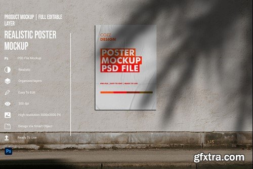 Realistic Poster Mockup CM5B4FP