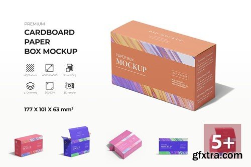 Cardboard Paper Box Mockup Under Daylight 8F9JZ9M