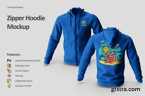 Zipper Hoodie Mockup XSCE38R