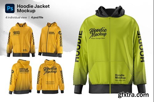 Unisex hoodie jacket mockup M7AU7AM