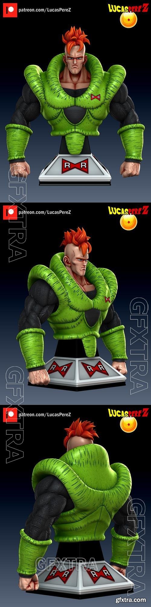 Android 16 Busto &ndash; 3D Print Model