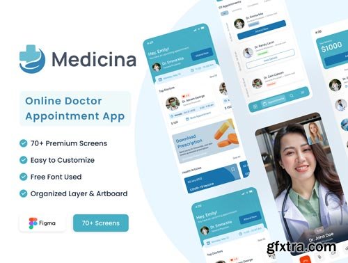 Medicina - Online Doctor Appointment App UI Kit Ui8.net