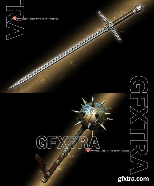 Necrosword and Hawkman - Mace &ndash; 3D Print Model