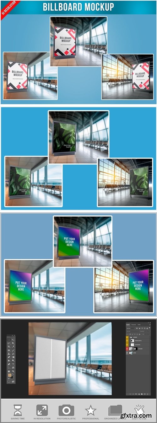 Airport Terminal Billboard Mockup 2QFAQFB