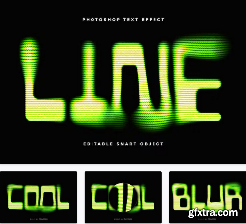 Neon Green Blurry PSD Text Effect