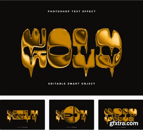 Melting Gold PSD Text Effect