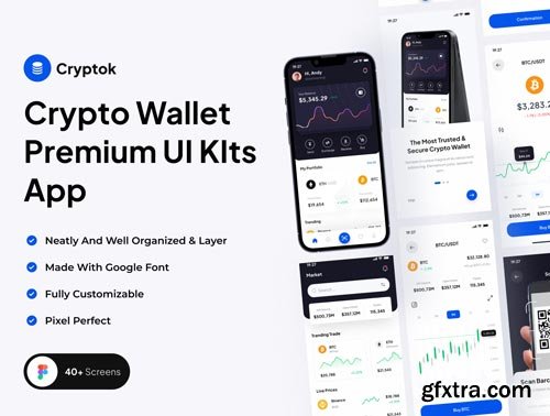 Cryptok - Crypto Wallet Premium UI Kits App Ui8.net