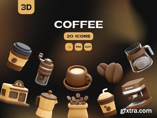 Coffee 3D Icons Ui8.net