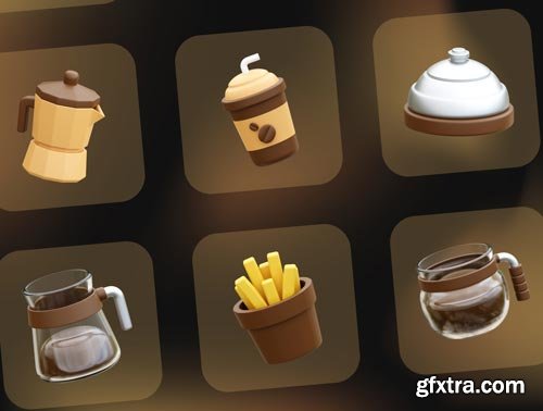 Coffee 3D Icons Ui8.net