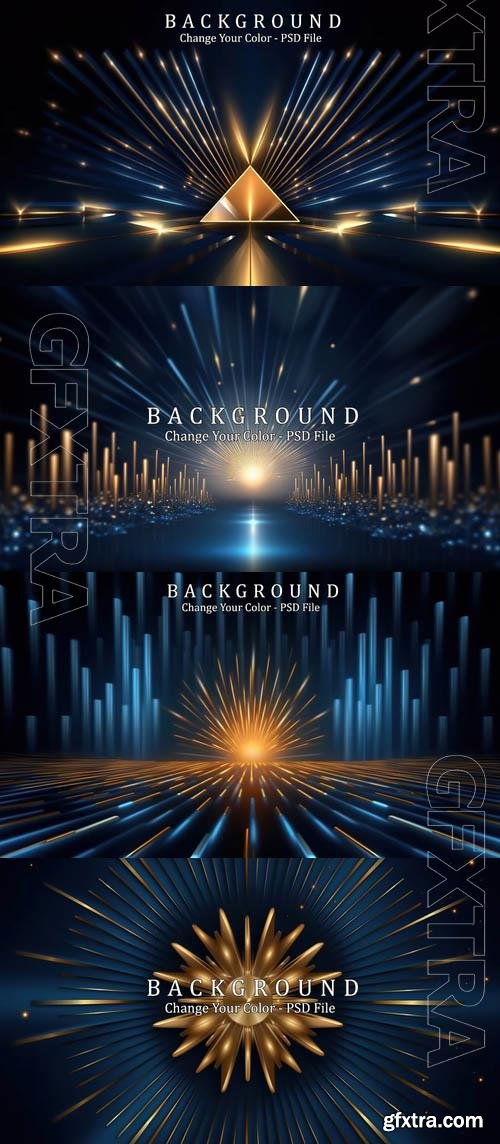 PSD dark blue golden royal graphics background