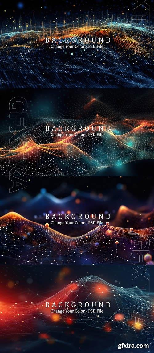 PSD abstract lines and dots connect background