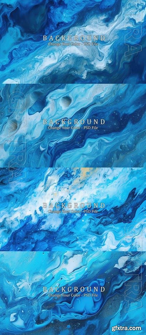 PSD abstract art blue paint background