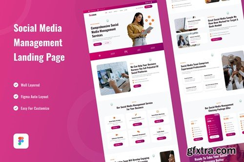 Social Media Management Landing Page Website Figma XAS28BU