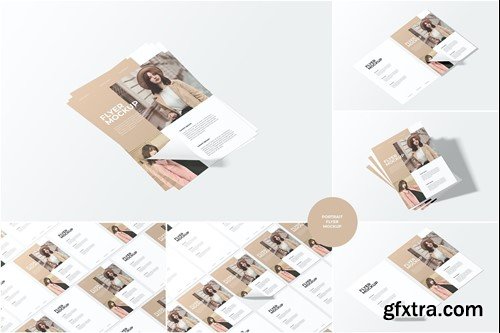 Portrait Flyer Mockup Perspective View 6DQCY44