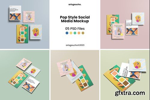 Pop Style Social Media Mockup SKLWUQ3