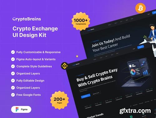 CryptoBrains | Crypto Exchange Figma Template Ui8.net