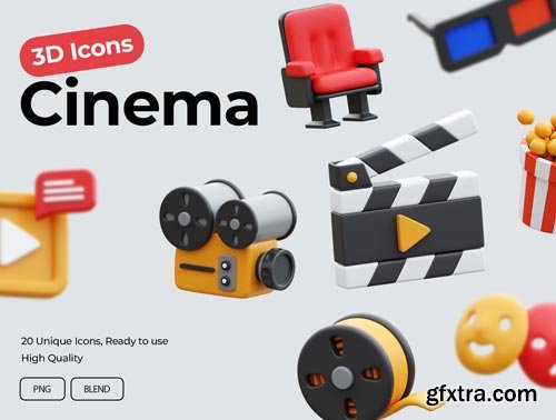 Cinema 3D Icons Ui8.net