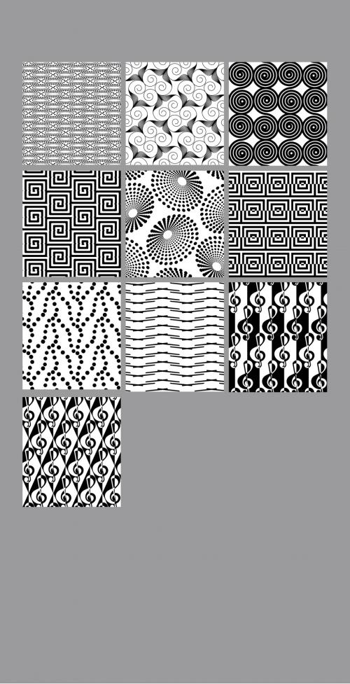 Seamless Pattern Collection with Simple Black and White Geometric Shapes 486141884