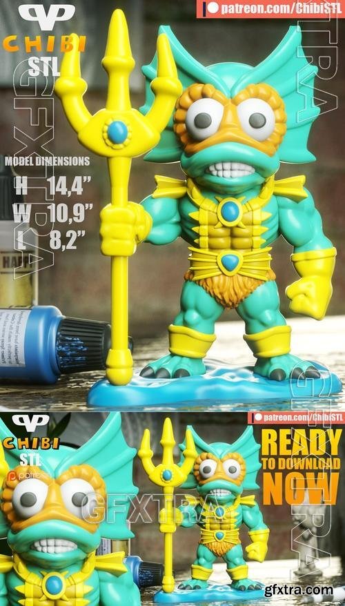 Mer-Man Chibi &ndash; 3D Print Model