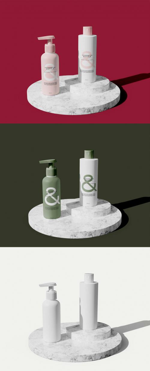 Two Cosmetic Bottles Mockup 504456826