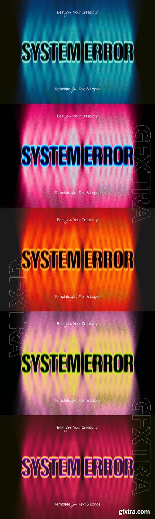 PSD vibrant system error, toxic, deformation  text effect