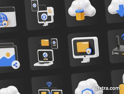 Cloud Networking 3D Icon Ui8.net