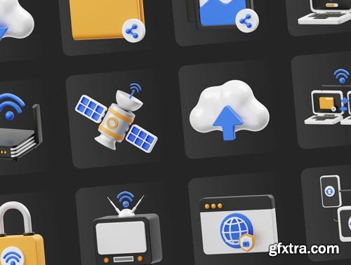 Cloud Networking 3D Icon Ui8.net