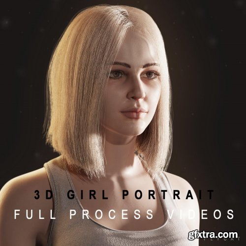 3D Girl Portrait - Blender - Full process videos & 3D asset