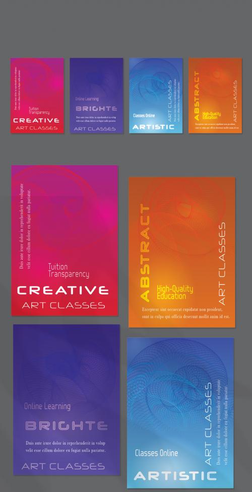 Flyer Layout with Curvy Lines on Bright Gradient Glow 592379365