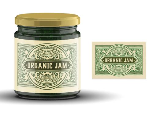 Vintage-Style Jam Label Layout 329853941