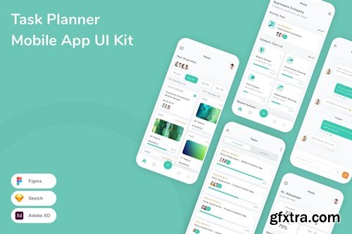 Task Planner Mobile App UI Kit EPTCM8C