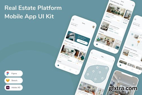 Real Estate Platform Mobile App UI Kit JJZ3Y4C