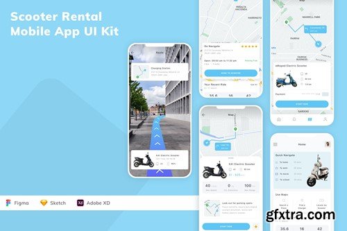 Scooter Rental Mobile App UI Kit CLCG9AF