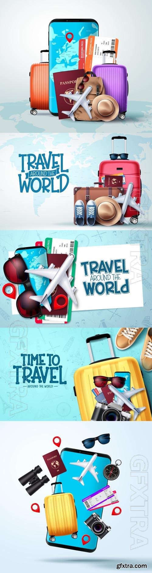 Travel elements vector concept design