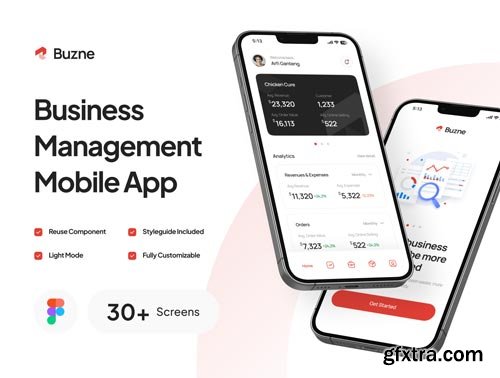 Buzne - Business Management Mobile App UI Kit Ui8.net