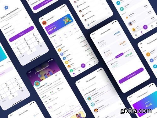 Bit Pulse Crypto Wallet Mobile App UI Kit Ui8.net