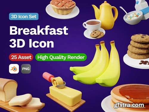 3D Breakfast Icon Ui8.net