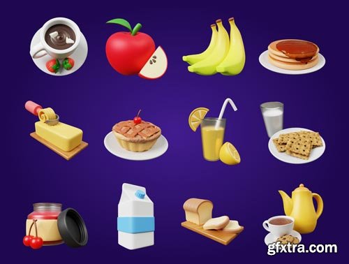 3D Breakfast Icon Ui8.net