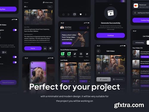 Perfect Clip - AI Powered Video Generator UI KIts App