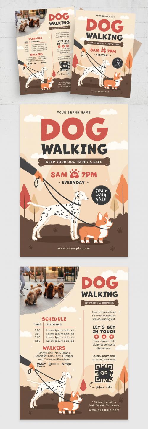 Dog Walking Flyer Template 547929624