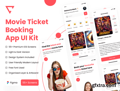 Movie Ticket Booking App UI Kit