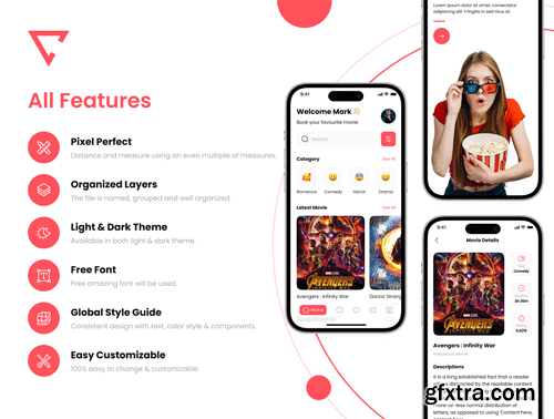 Movie Ticket Booking App UI Kit