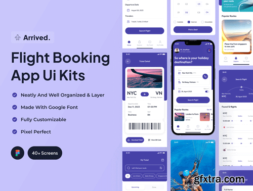 Arrived - Flight Booking App Ui Kits Ui8.net