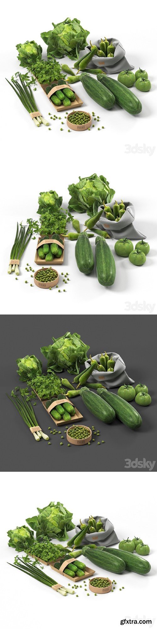 Set With Green Vegetables