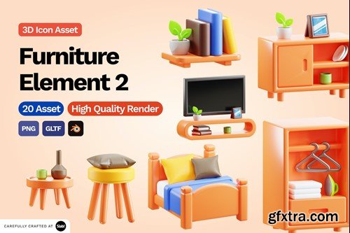 3D Furniture Element Icon Vol 2 RHRK7WT