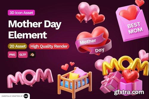 3D Mother Day Element Icon Vol 3 WPB39B6