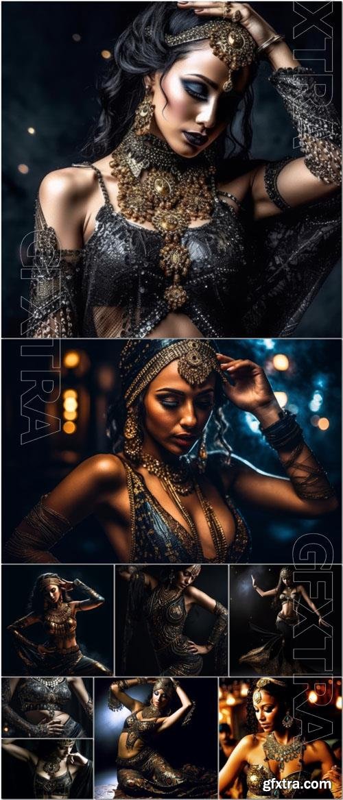 Photo shot of belly dancer baladi style